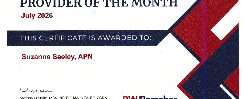 provider of the month awarded to Suzanne Seeley